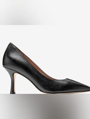 Cole Haan Black Leather Pointed-Toe Heel